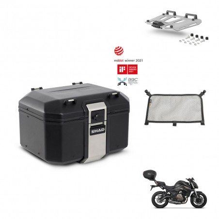 SHAD Baul trasero + soporte montaje parrilla accesorios TR48 TERRA BLACK EDITION KIT-453813
