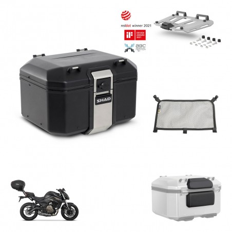SHAD Baul trasero + soporte montaje parrilla accesorios TR48 TERRA BLACK EDITION KIT-453814