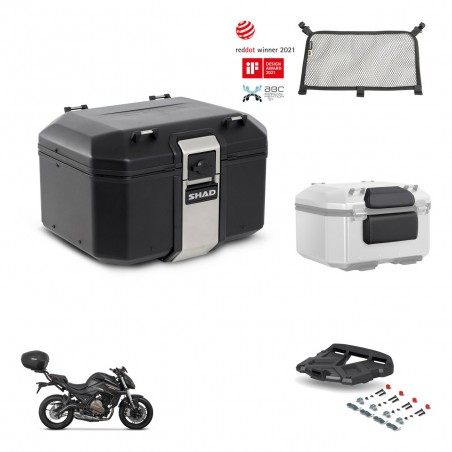 SHAD Baul trasero + soporte montaje parrilla accesorios TR48 TERRA BLACK EDITION KIT-453829