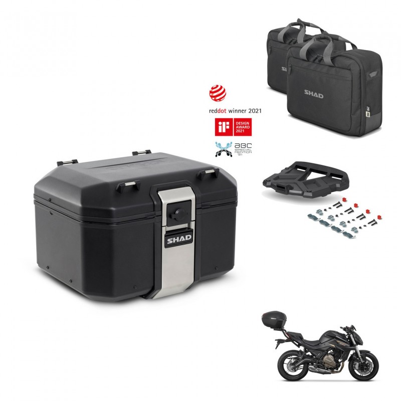 SHAD Rear trunk + mounting bracket grill accessories TR48 TERRA BLACK EDITION KIT-453830
