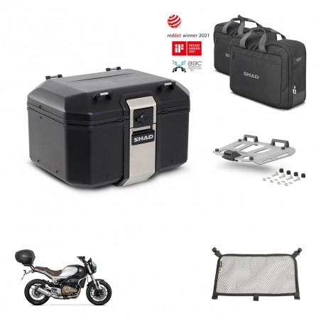 SHAD Baul trasero + soporte montaje parrilla accesorios TR48 TERRA BLACK EDITION KIT-453840