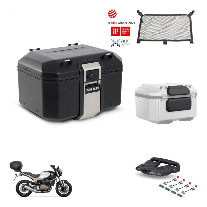 SHAD Rear trunk + mounting bracket grill accessories TR48 TERRA BLACK EDITION KIT-453852