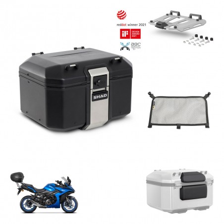 SHAD Baul trasero + soporte montaje parrilla accesorios TR48 TERRA BLACK EDITION KIT-453860