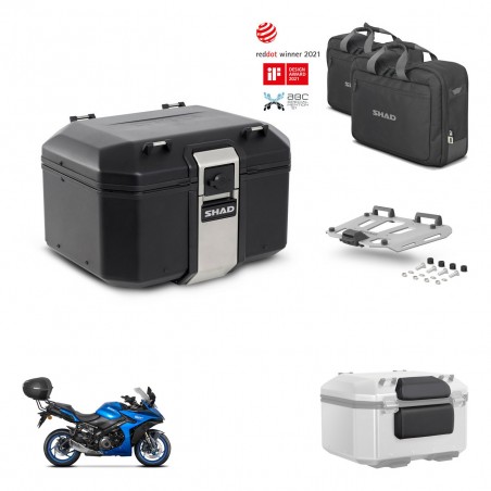 SHAD Baul trasero + soporte montaje parrilla accesorios TR48 TERRA BLACK EDITION KIT-453862