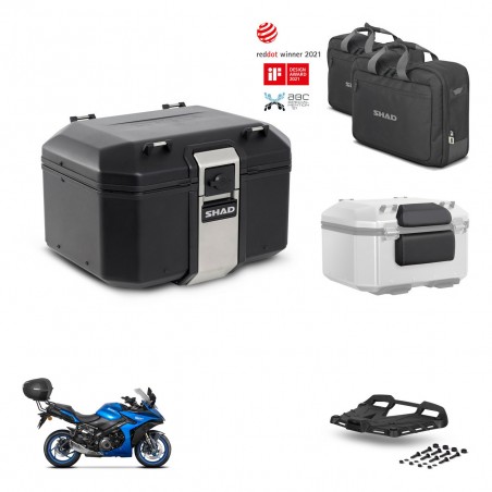 SHAD Baul trasero + soporte montaje parrilla accesorios TR48 TERRA BLACK EDITION KIT-453870