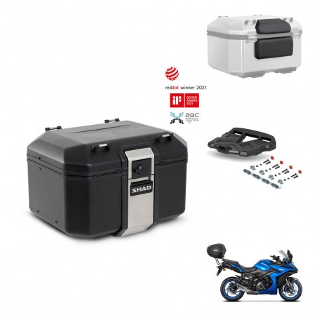 SHAD Baul trasero + soporte montaje parrilla accesorios TR48 TERRA BLACK EDITION KIT-453873