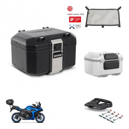 SHAD Baul trasero + soporte montaje parrilla accesorios TR48 TERRA BLACK EDITION KIT-453875