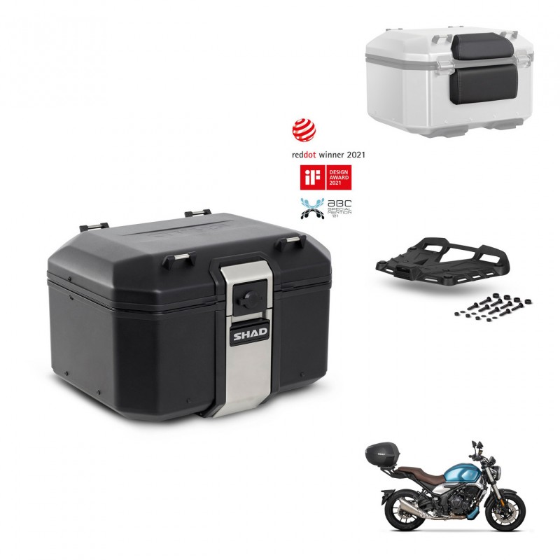 SHAD Rear trunk + mounting bracket grill accessories TR48 TERRA BLACK EDITION KIT-453889