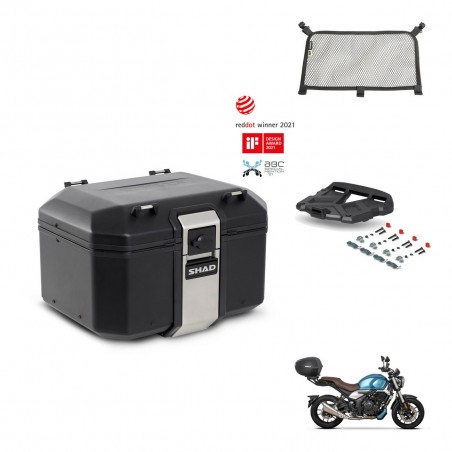 SHAD Baul trasero + soporte montaje parrilla accesorios TR48 TERRA BLACK EDITION KIT-453897