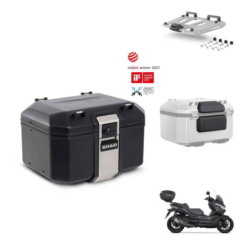 SHAD Rear trunk + mounting bracket grill accessories TR48 TERRA BLACK EDITION KIT-453950