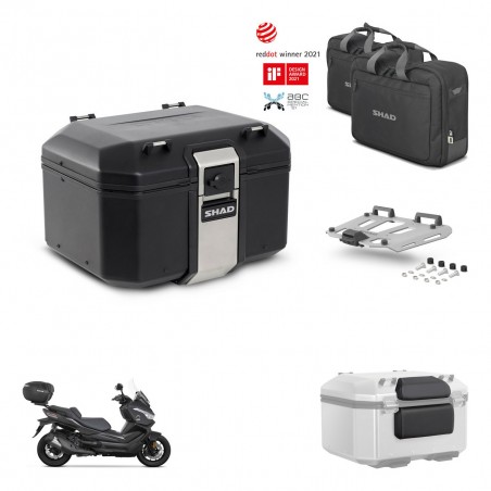 SHAD Baul trasero + soporte montaje parrilla accesorios TR48 TERRA BLACK EDITION KIT-453954