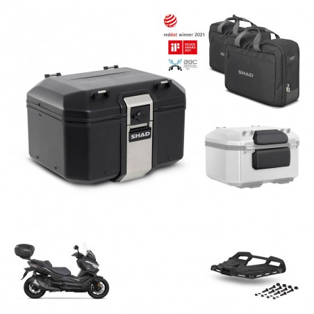 SHAD Baul trasero + soporte montaje parrilla accesorios TR48 TERRA BLACK EDITION KIT-453962