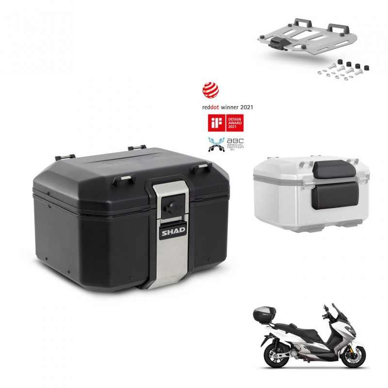 SHAD Rear trunk + mounting bracket grill accessories TR48 TERRA BLACK EDITION KIT-453973