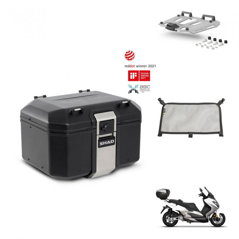 SHAD Baul trasero + soporte montaje parrilla accesorios TR48 TERRA BLACK EDITION KIT-453974