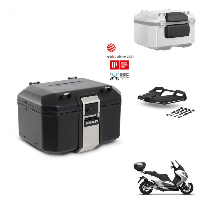 SHAD Baul trasero + soporte montaje parrilla accesorios TR48 TERRA BLACK EDITION KIT-453981