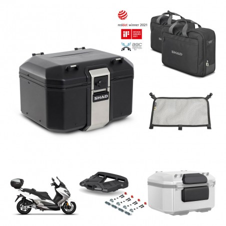SHAD Baul trasero + soporte montaje parrilla accesorios TR48 TERRA BLACK EDITION KIT-453994