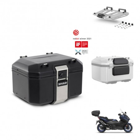 SHAD Baul trasero + soporte montaje parrilla accesorios TR48 TERRA BLACK EDITION KIT-453996