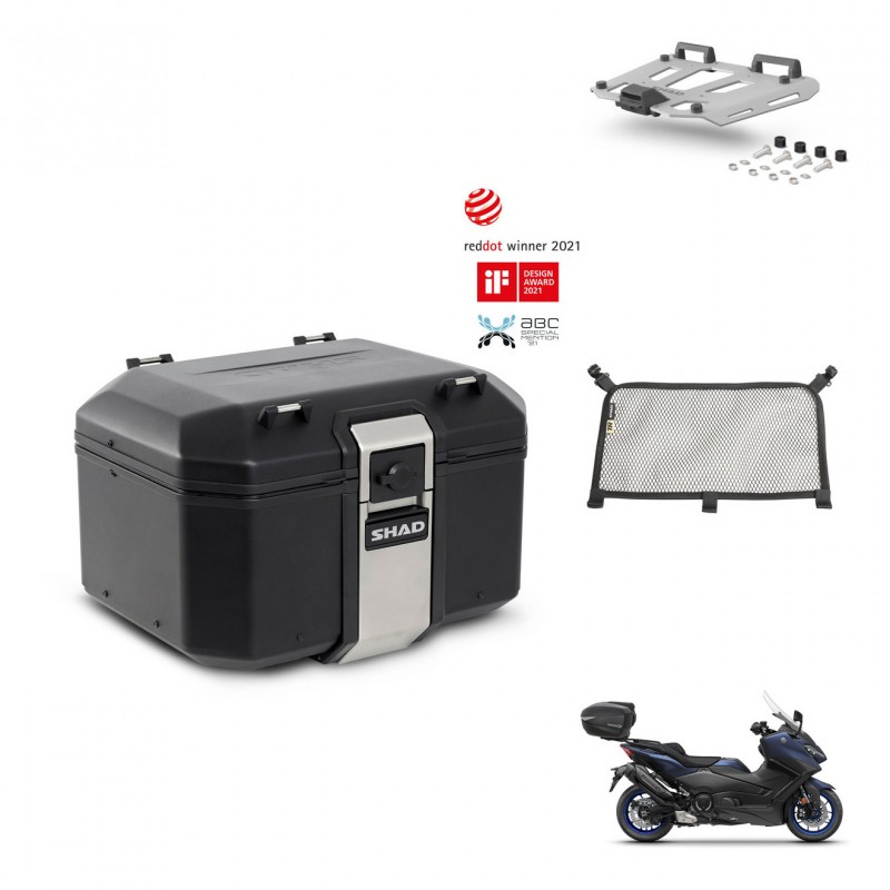 SHAD Rear trunk + mounting bracket grill accessories TR48 TERRA BLACK EDITION KIT-453997