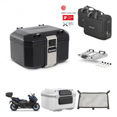 SHAD Baul trasero + soporte montaje parrilla accesorios TR48 TERRA BLACK EDITION KIT-454002