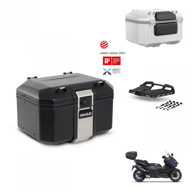SHAD Baul trasero + soporte montaje parrilla accesorios TR48 TERRA BLACK EDITION KIT-454004
