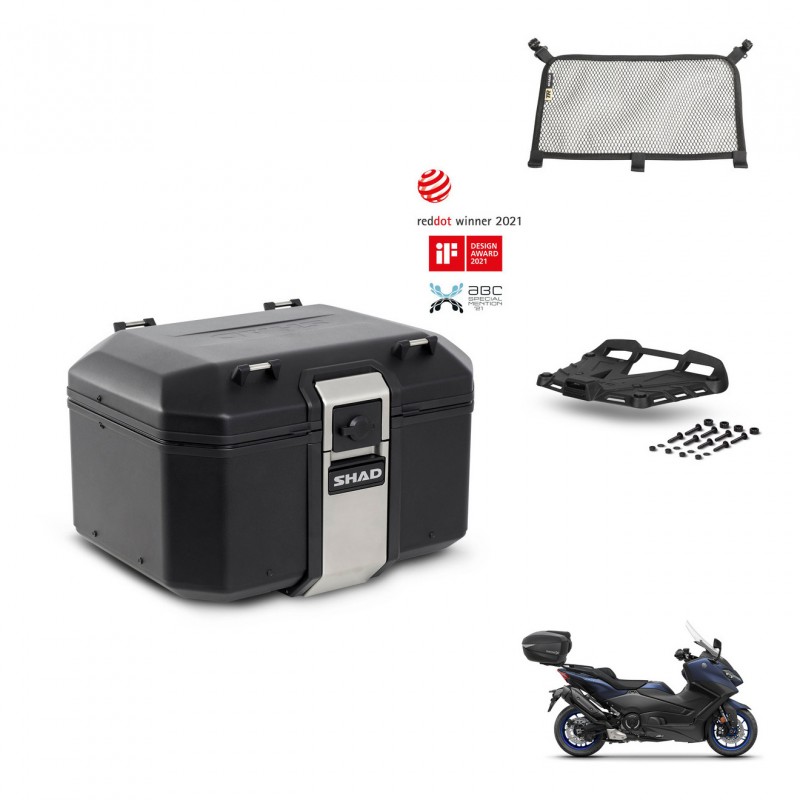SHAD Baul trasero + soporte montaje parrilla accesorios TR48 TERRA BLACK EDITION KIT-454005