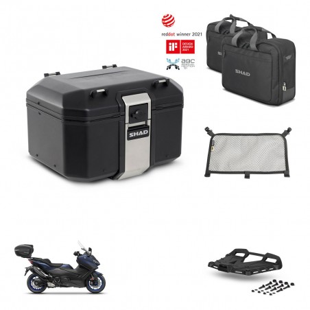 SHAD Baul trasero + soporte montaje parrilla accesorios TR48 TERRA BLACK EDITION KIT-454009