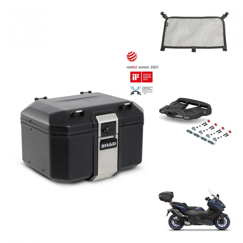 SHAD Baul trasero + soporte montaje parrilla accesorios TR48 TERRA BLACK EDITION KIT-454012