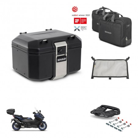 SHAD Baul trasero + soporte montaje parrilla accesorios TR48 TERRA BLACK EDITION KIT-454016
