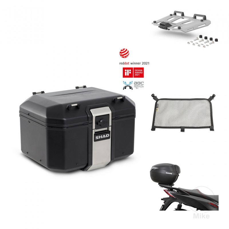 SHAD Rear trunk + mounting bracket grill accessories TR48 TERRA BLACK EDITION KIT-454020