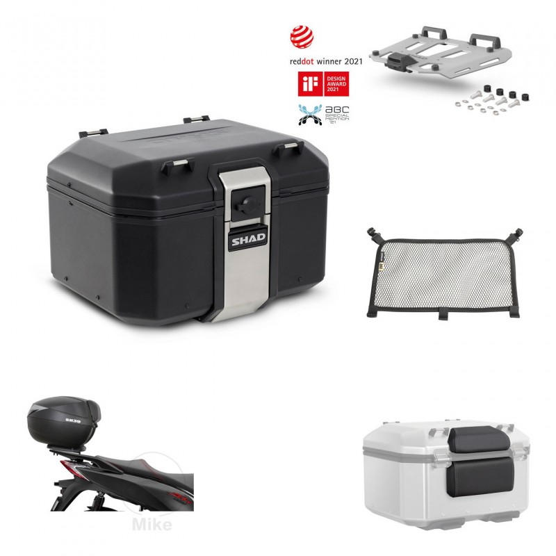 SHAD Rear trunk + mounting bracket grill accessories TR48 TERRA BLACK EDITION KIT-454021