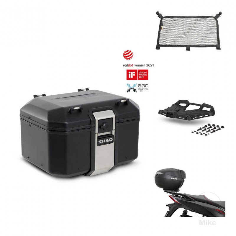 SHAD Rear trunk + mounting bracket grill accessories TR48 TERRA BLACK EDITION KIT-454028