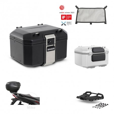 SHAD Baul trasero + soporte montaje parrilla accesorios TR48 TERRA BLACK EDITION KIT-454029