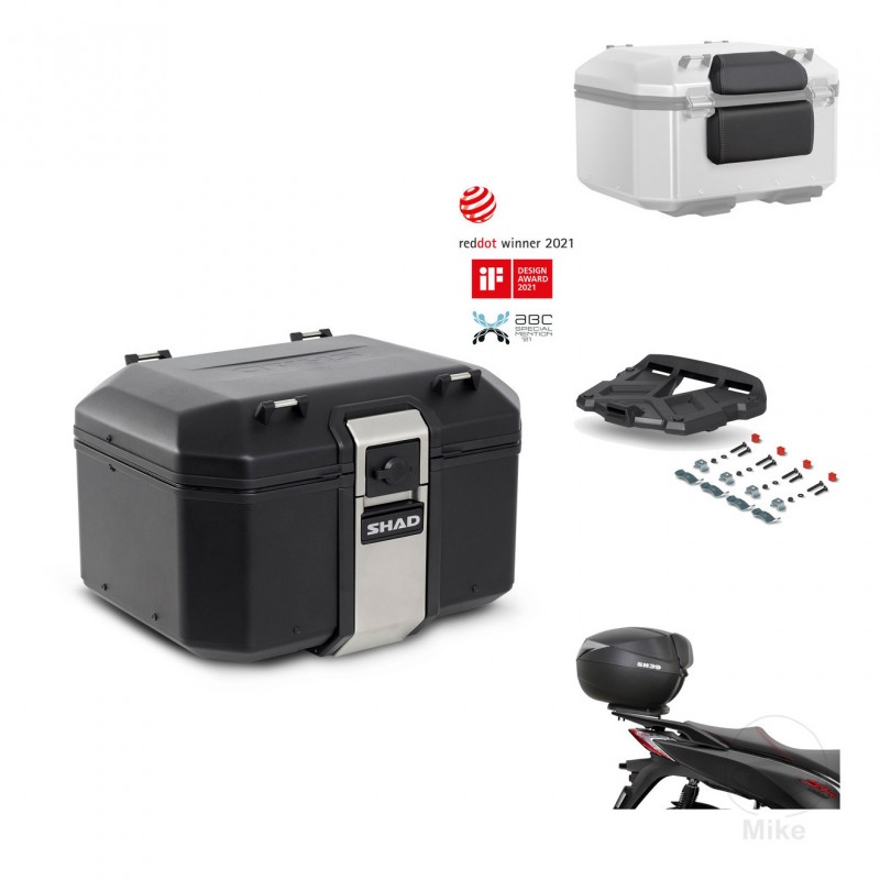 SHAD Baul trasero + soporte montaje parrilla accesorios TR48 TERRA BLACK EDITION KIT-454034