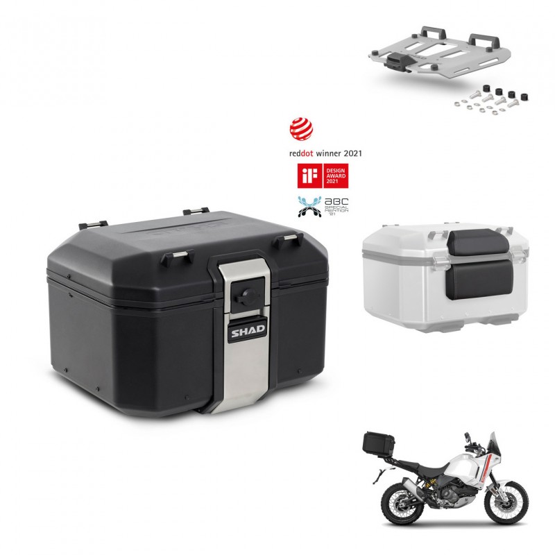 SHAD Rear trunk + mounting bracket grill accessories TR48 TERRA BLACK EDITION KIT-454042