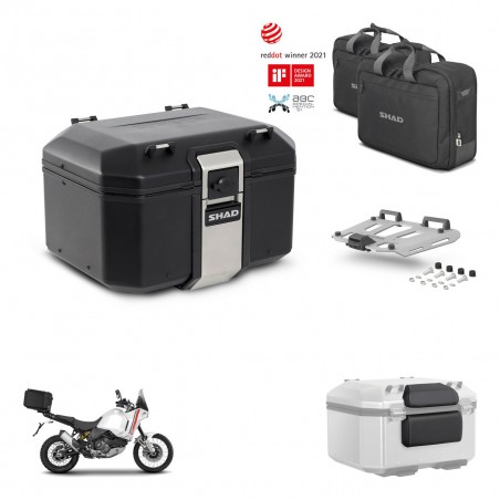 SHAD Baul trasero + soporte montaje parrilla accesorios TR48 TERRA BLACK EDITION KIT-454046