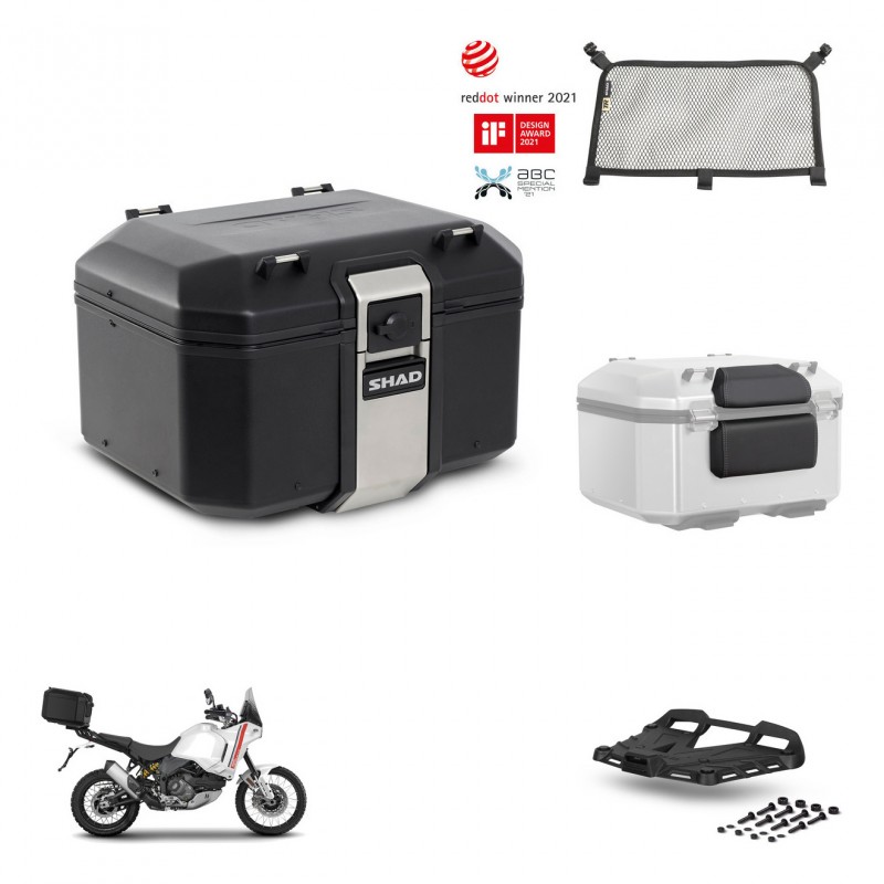 SHAD Rear trunk + mounting bracket grill accessories TR48 TERRA BLACK EDITION KIT-454052