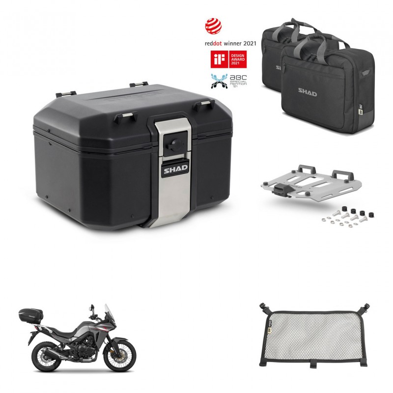 SHAD Rear trunk + mounting bracket grill accessories TR48 TERRA BLACK EDITION KIT-454093