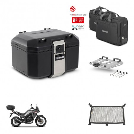 SHAD Baul trasero + soporte montaje parrilla accesorios TR48 TERRA BLACK EDITION KIT-454093