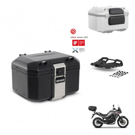 SHAD Baul trasero + soporte montaje parrilla accesorios TR48 TERRA BLACK EDITION KIT-454096
