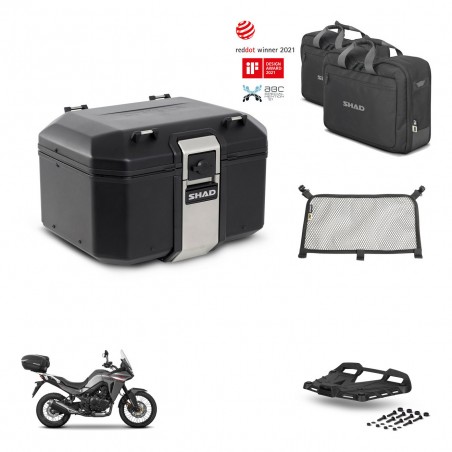SHAD Baul trasero + soporte montaje parrilla accesorios TR48 TERRA BLACK EDITION KIT-454101