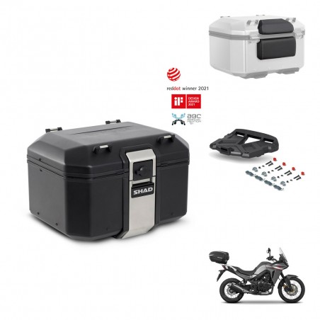 SHAD Baul trasero + soporte montaje parrilla accesorios TR48 TERRA BLACK EDITION KIT-454103