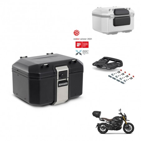 SHAD Baul trasero + soporte montaje parrilla accesorios TR48 TERRA BLACK EDITION KIT-454126