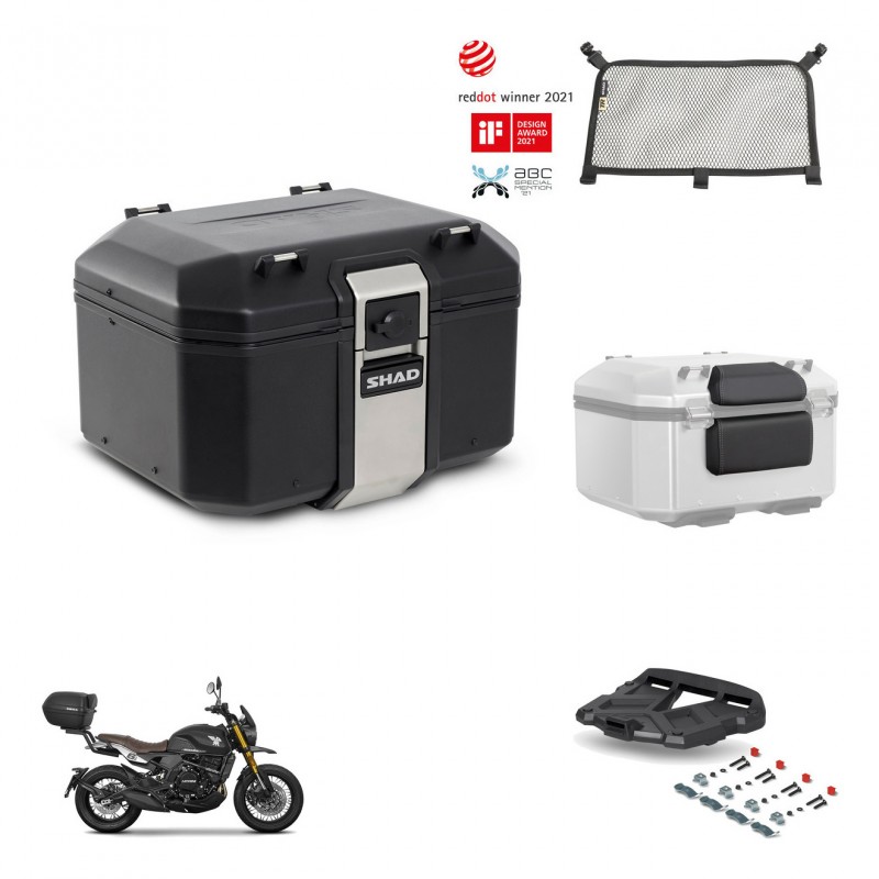 SHAD Rear trunk + mounting bracket grill accessories TR48 TERRA BLACK EDITION KIT-454128