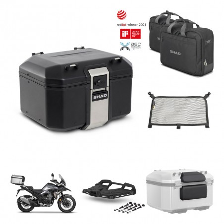 SHAD Baul trasero + soporte montaje parrilla accesorios TR48 TERRA BLACK EDITION KIT-454148