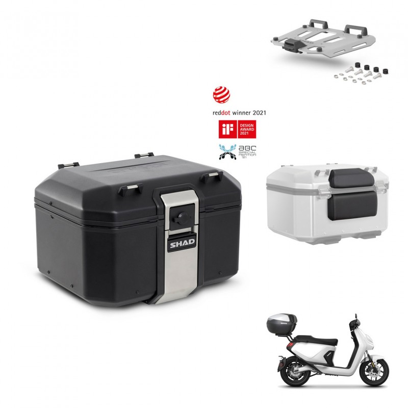 SHAD Baul trasero + soporte montaje parrilla accesorios TR48 TERRA BLACK EDITION KIT-454157
