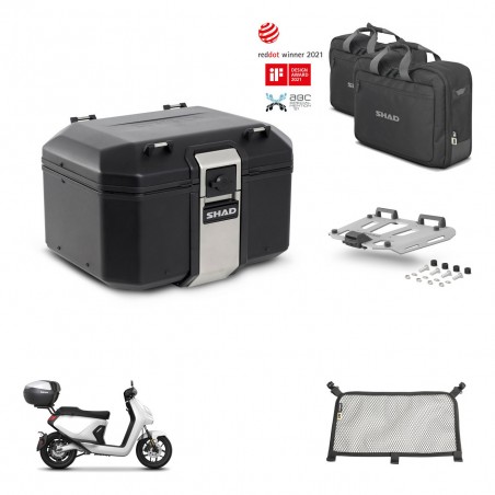 SHAD Baul trasero + soporte montaje parrilla accesorios TR48 TERRA BLACK EDITION KIT-454162
