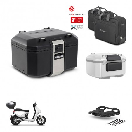 SHAD Baul trasero + soporte montaje parrilla accesorios TR48 TERRA BLACK EDITION KIT-454169