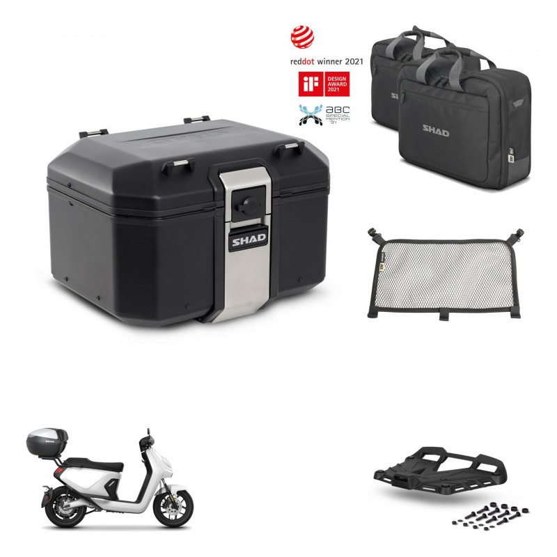 SHAD Rear trunk + mounting bracket grill accessories TR48 TERRA BLACK EDITION KIT-454170