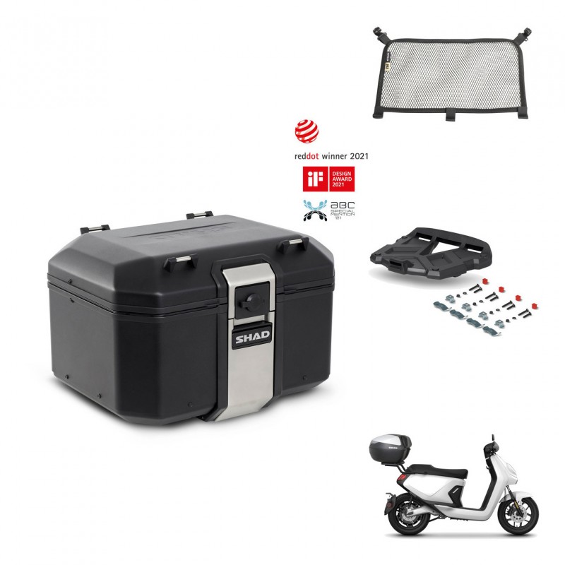 SHAD Rear trunk + mounting bracket grill accessories TR48 TERRA BLACK EDITION KIT-454173