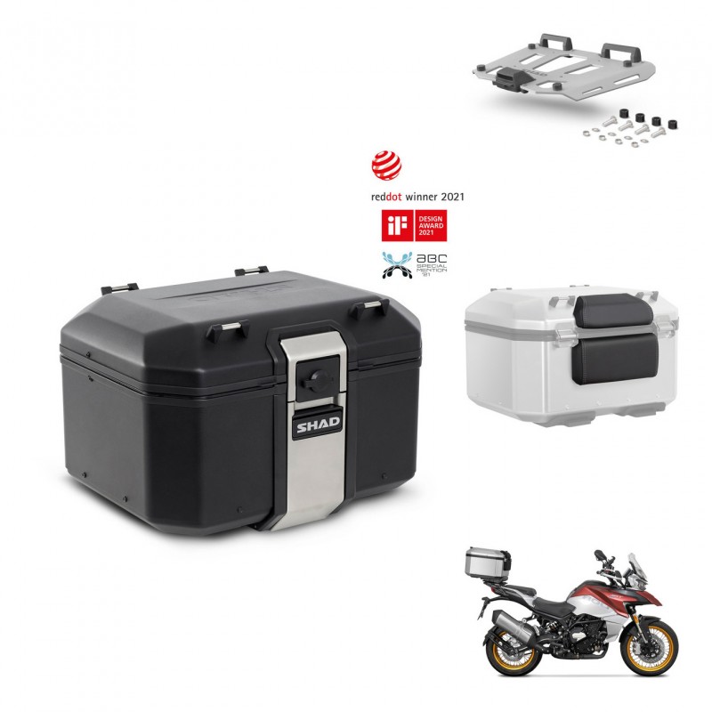 SHAD Rear trunk + mounting bracket grill accessories TR48 TERRA BLACK EDITION KIT-454180